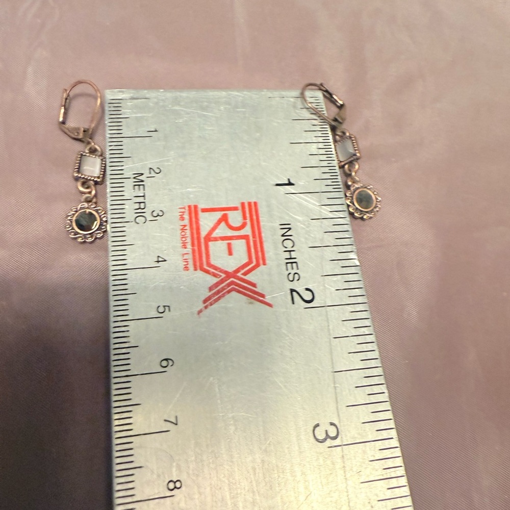 Vintage Gold and Silver 1” Drop Earrings - Picture 2 of 7